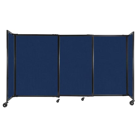 Versare StraightWall Sliding Portable Partition 7'2" x 4' Navy Blue Fabric 1448303